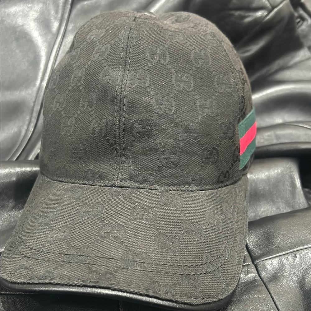 Gucci Black Monogram Baseball Cap - image 1